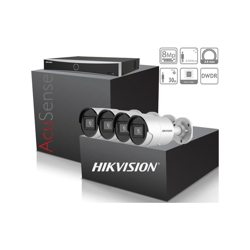 SET-4-HIKVISION-8MP-IP-AcuSense-DS-2CD2083G2-IU-UHD4K-IR30m - alarm...